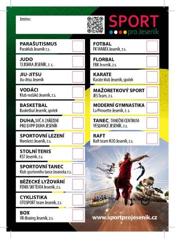 Sport pro Jeseník již tuto neděli 1. září